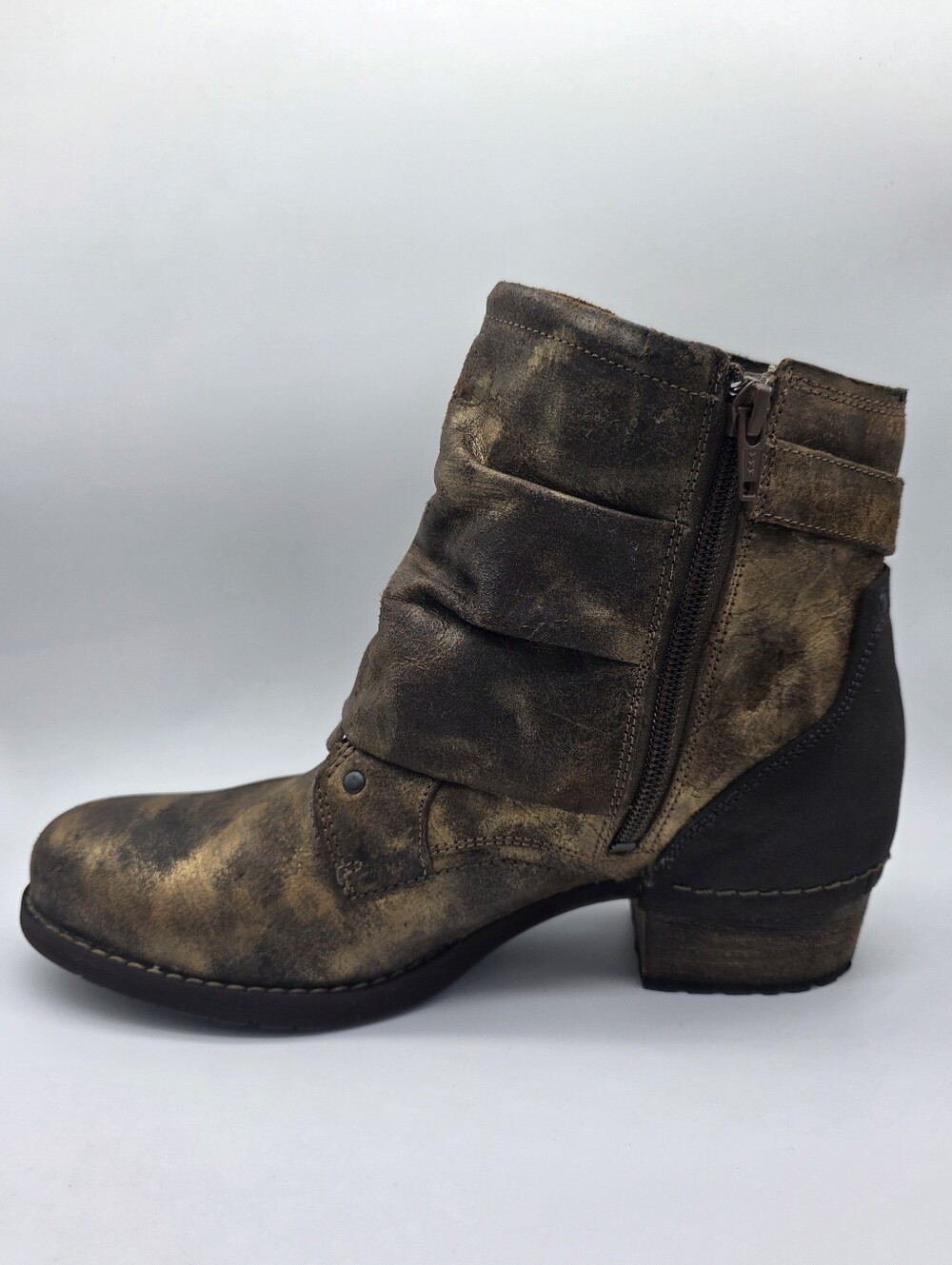 Merrell Shiloh Cuff Distressed Leather Boots Brown Gold 8.5 - Picture 4 of 16